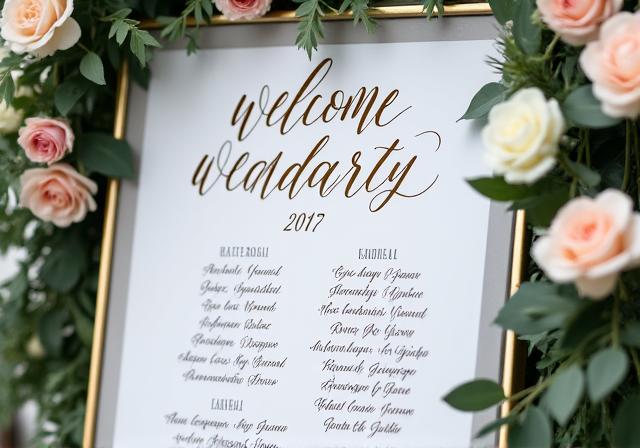 Señalización elegante para bodas
